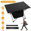 Foldable With Storage Basket Rustproof Portable Aluminum Alloy Roll-Up Camping Table With Carrying Bag For Camping Hiking BBQ