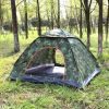 4 Persons Camping Waterproof Pop Up Tent Instant Setup Tent w/2 Mosquito Net Doors Carrying Bag Folding 4 Seasons for Hiking Climbing Adventure Fun