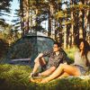 4 Persons Camping Waterproof Pop Up Tent Instant Setup Tent w/2 Mosquito Net Doors Carrying Bag Folding 4 Seasons for Hiking Climbing Adventure Fun