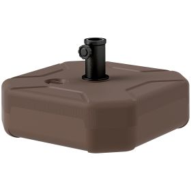 Square Patio Umbrella Base Holder, Heavy Duty Outdoor Stand Base, Filled Up to 55lbs with Stand or 44lbs with Water for Garden, Poolside (Option: Brown-480x470x165 mm)