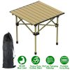 Folding Portable Lightweight Carbon Steel Roll-up Picnic BBQ Table/ Desk with Heavy Duty Carry Bag for Outdoor Beach Backyard Party Patio Camping