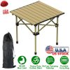 Folding Portable Lightweight Carbon Steel Roll-up Picnic BBQ Table/ Desk with Heavy Duty Carry Bag for Outdoor Beach Backyard Party Patio Camping