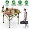 Folding Portable Lightweight Carbon Steel Roll-up Picnic BBQ Table/ Desk with Heavy Duty Carry Bag for Outdoor Beach Backyard Party Patio Camping