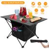 Foldable With Storage Basket Rustproof Portable Aluminum Alloy Roll-Up Camping Table With Carrying Bag For Camping Hiking BBQ