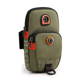 Outdoor Camping, Sports Running Phone Pouch Arm Bag, Unisex, Men's, Women's Nylon Coin Purse With Earphone Hole (Color: Army Green)