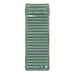 Inflatable Sleeping Mat, Pad With Pillows; Waterproof Lightweight Mattress; Folding Bed Cushion For Backpack Travel Hiking Camping (Color: Light Green)