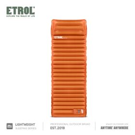 Inflatable Sleeping Mat, Pad With Pillows; Waterproof Lightweight Mattress; Folding Bed Cushion For Backpack Travel Hiking Camping (Color: Orange)