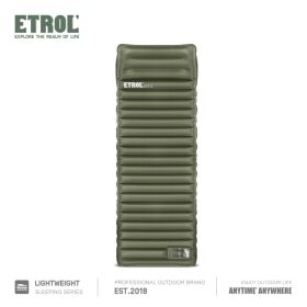 Inflatable Sleeping Mat, Pad With Pillows; Waterproof Lightweight Mattress; Folding Bed Cushion For Backpack Travel Hiking Camping (Color: Olive Green)