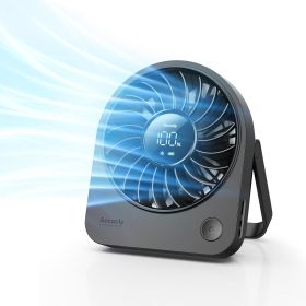 Portable USB Desk Fan, Small Enough to Hold 4.2 in Mighty Desktop Fan, USB & Battery Powered Quiet Table Fans (Color: Black)