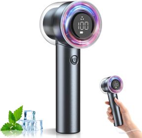 1-100 Speed Portable Handheld Turbo Fan, 15000RPM  Ultra High-speed,Personal Hand Held Travel Fans,5000mAh Battery Rechargeable Mini Fans (Color: Grey  5000mAh)