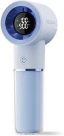 Mini Handheld Portable , 6-Speed Powerful Personal Fan, Rechargeable 5000mAh Battery with Up to 15 Hours Runtime (Color: Blue)