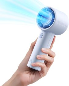 Portable Handheld Turbo Fan, 5000mAh Rechargeable Fan, Up to 28H Runtime, 5-Speed Powerful Airflow (Color: Blue  Indicator)