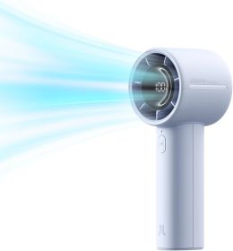 Portable Handheld Turbo Fan, 5000mAh Rechargeable Fan, Up to 28H Runtime, 5-Speed Powerful Airflow (Color: Blue   LED Display)