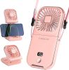 Portable Rechargeable, Mini Handheld, Electric Personal Fan 3000mAh Battery Operated Fan with Lanyard