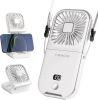 Portable Rechargeable, Mini Handheld, Electric Personal Fan 3000mAh Battery Operated Fan with Lanyard