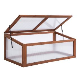 Wooden Cold Frame, Mini Greenhouse with Polycarbonate Board and Solid Wood Frame, (title: default title)