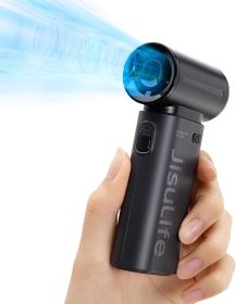 9-Blade Portable, High Speed Turbo Power Air [18H Max Cooling Time], 5 Gear Wind, 5000mAh Rechargeable, Mini Pocket Design Fan (Color: Black   5000mAh)
