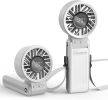 Handheld Portable 4000mAh Rechargeable, 6 Speed Settings, LCD Display, 3-in-1 Foldable Mini Desk Fan with Lanyard