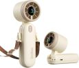 Mini Portable 3-n1 Turbo Hand held/Neck/Desk Personal Fan, 30ft/s [12H Max Cooling], 4000mAh with LED Display, for Everyday Outdoor Travel