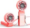 Handheld Portable 4000mAh Rechargeable, 6 Speed Settings, LCD Display, 3-in-1 Foldable Mini Desk Fan with Lanyard
