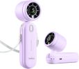 Mini Portable 3-n1 Turbo Hand held/Neck/Desk Personal Fan, 30ft/s [12H Max Cooling], 4000mAh with LED Display, for Everyday Outdoor Travel