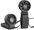 Handheld Portable 4000mAh Rechargeable, 6 Speed Settings, LCD Display, 3-in-1 Foldable Mini Desk Fan with Lanyard