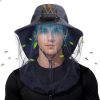 Mosquito Net Hat with Fan Built in Wide Brim Fan Solar Hat with Netting and Neck Flap for Men Women Outdoor Fishing
