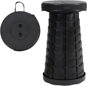 Essential Lightweight Portable Foldable Telalescoping Stool - for Outdoor Camping , Park Leisure, Fishing, Hiking & BBQ (Color: Black)