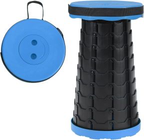 Essential Lightweight Portable Foldable Telalescoping Stool - for Outdoor Camping , Park Leisure, Fishing, Hiking & BBQ (Color: Blue)