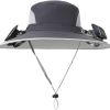 Rechargeable 2Detachable Solar Fans, Water-Repellent Wide Brim Bucket, Outdoor Camping Hiking Golf Sun Hat