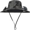 Rechargeable 2Detachable Solar Fans, Water-Repellent Wide Brim Bucket, Outdoor Camping Hiking Golf Sun Hat