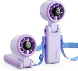5 Gear Wind Portable Handheld Turbo Fan, Battery Operated, Up to 12 Working Hours (Color: Provence Garde)