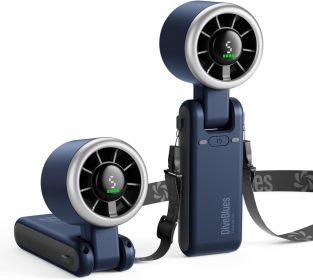 5 Gear Wind Portable Handheld Turbo Fan, Battery Operated, Up to 12 Working Hours (Color: Starlit Night)