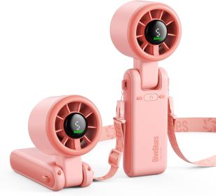 5 Gear Wind Portable Handheld Turbo Fan, Battery Operated, Up to 12 Working Hours (Color: Versailles Rose)