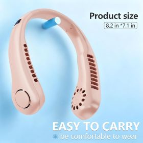 Portable Small Neck, 360° Cooling Personal, 5 Speeds, Hands Free Bladeless, Battery Operated Wearable Fan, Twistable, Rechargeable, (Color: Pink)