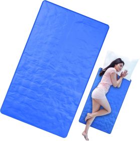 Hot Flashes Cooling Gel Mattress Pad for Bed, Relaxing, Sleep, Adult, Pets, No Water or Electricity Required(Plain,48 x 28 Inch) (Color: Blue)