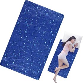 Hot Flashes Cooling Gel Mattress Pad for Bed, Relaxing, Sleep, Adult, Pets, No Water or Electricity Required(Plain,48 x 28 Inch) (Color: Dark Blue)