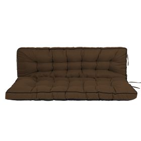 Outdoor Cushions 55 Inch, Waterproof 4" Thick Optional Camping Sleeping Pad, Porch Swing Cushion Replacement with Backrest and Ties (title: default title)