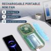 Portable Rechargeable, Mini Handheld, Electric Personal Fan 3000mAh Battery Operated Fan with Lanyard