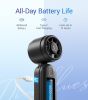 Mini Portable 3-n1 Turbo Hand held/Neck/Desk Personal Fan, 30ft/s [12H Max Cooling], 4000mAh with LED Display, for Everyday Outdoor Travel
