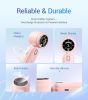 Mini Portable 3-n1 Turbo Hand held/Neck/Desk Personal Fan, 30ft/s [12H Max Cooling], 4000mAh with LED Display, for Everyday Outdoor Travel