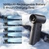 9-Blade Portable, High Speed Turbo Power Air [18H Max Cooling Time], 5 Gear Wind, 5000mAh Rechargeable, Mini Pocket Design Fan