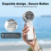 Handheld Portable 4000mAh Rechargeable, 6 Speed Settings, LCD Display, 3-in-1 Foldable Mini Desk Fan with Lanyard