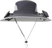 Rechargeable 2Detachable Solar Fans, Water-Repellent Wide Brim Bucket, Outdoor Camping Hiking Golf Sun Hat