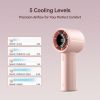 Portable Handheld Turbo Fan, 5000mAh Rechargeable Fan, Up to 28H Runtime, 5-Speed Powerful Airflow