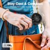 Handheld Portable 4000mAh Rechargeable, 6 Speed Settings, LCD Display, 3-in-1 Foldable Mini Desk Fan with Lanyard