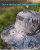 Rechargeable 2Detachable Solar Fans, Water-Repellent Wide Brim Bucket, Outdoor Camping Hiking Golf Sun Hat