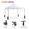 Pop Up Easy Setup Outdoor Shade Instant Portable Sun 10ft x 10ft Shelter Canopy Tent for Parties, Camping, Beach