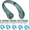 Portable Small Neck, 360° Cooling Personal, 5 Speeds, Hands Free Bladeless, Battery Operated Wearable Fan, Twistable, Rechargeable,