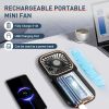 Portable Rechargeable, Mini Handheld, Electric Personal Fan 3000mAh Battery Operated Fan with Lanyard